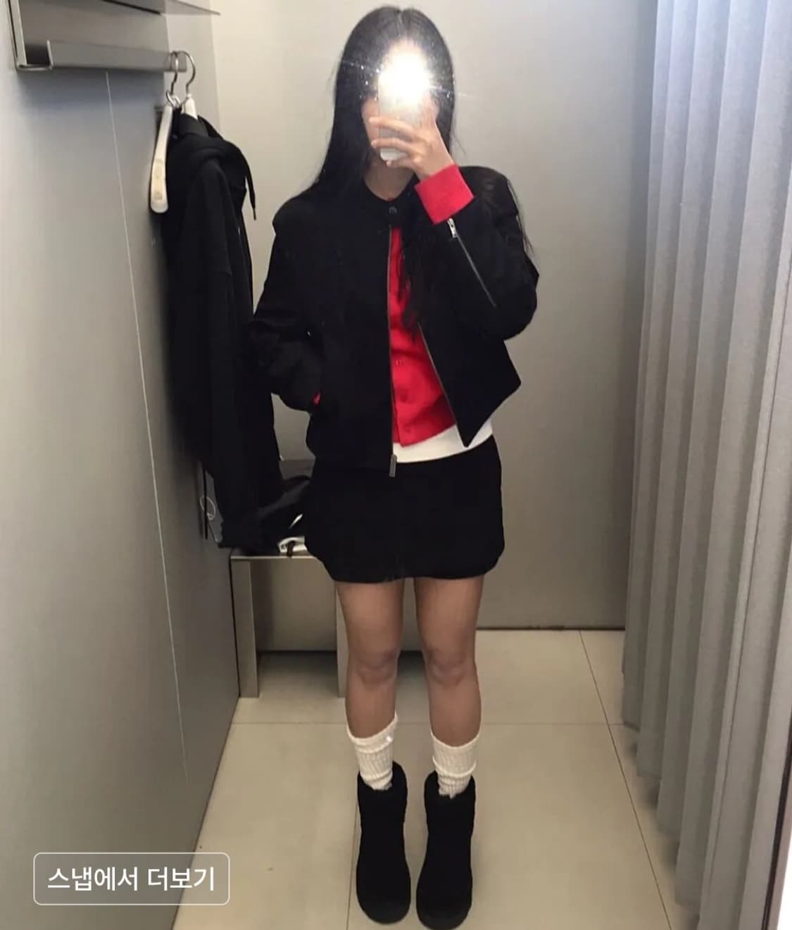 무신사 스탠다드 우먼 스웨이드 레이서 자켓 블랙 상품이미지1