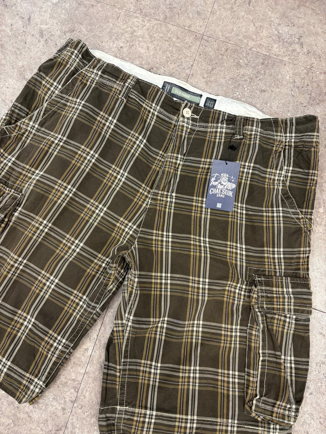 old navy 브라운 체크 카고 반바지 #csz377 상품이미지2