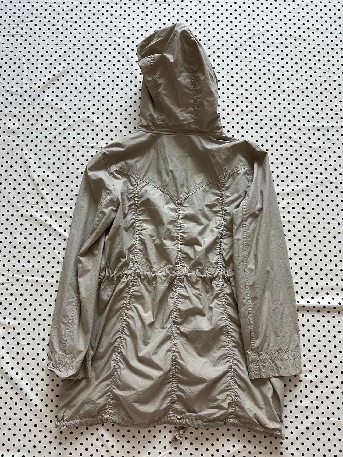 jpn 베이지 버튼 레이어드 후드 야상자켓  상품이미지4