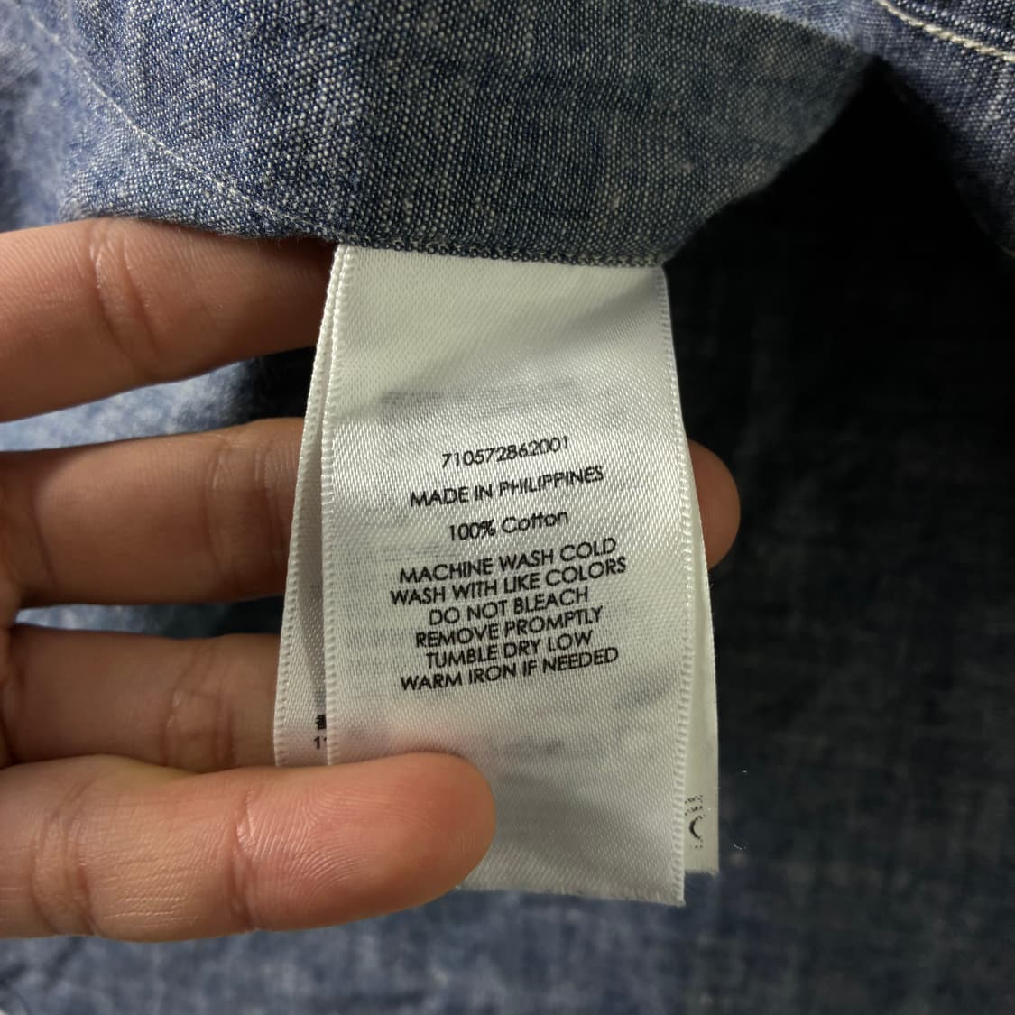 Polo  폴로 랄프로렌 자수 코튼 다크 샴브레이 셔츠  상품이미지5