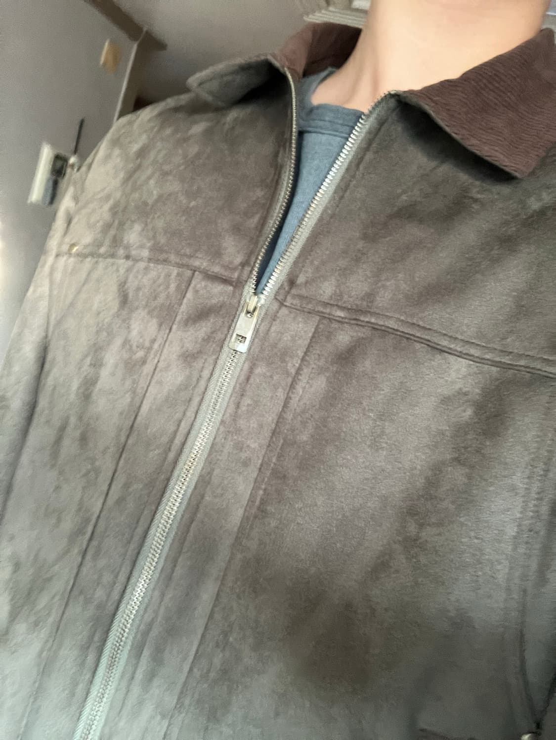 코듀로이 카라 스웨이드 워크 자켓 카키 (L) 새상품  상품이미지2