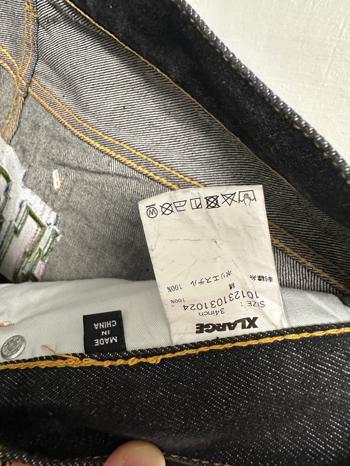 엑스라지 폴리곤 로고 자수 데님쇼츠 반바지 버뮤다팬츠 XLARGE 상품이미지5