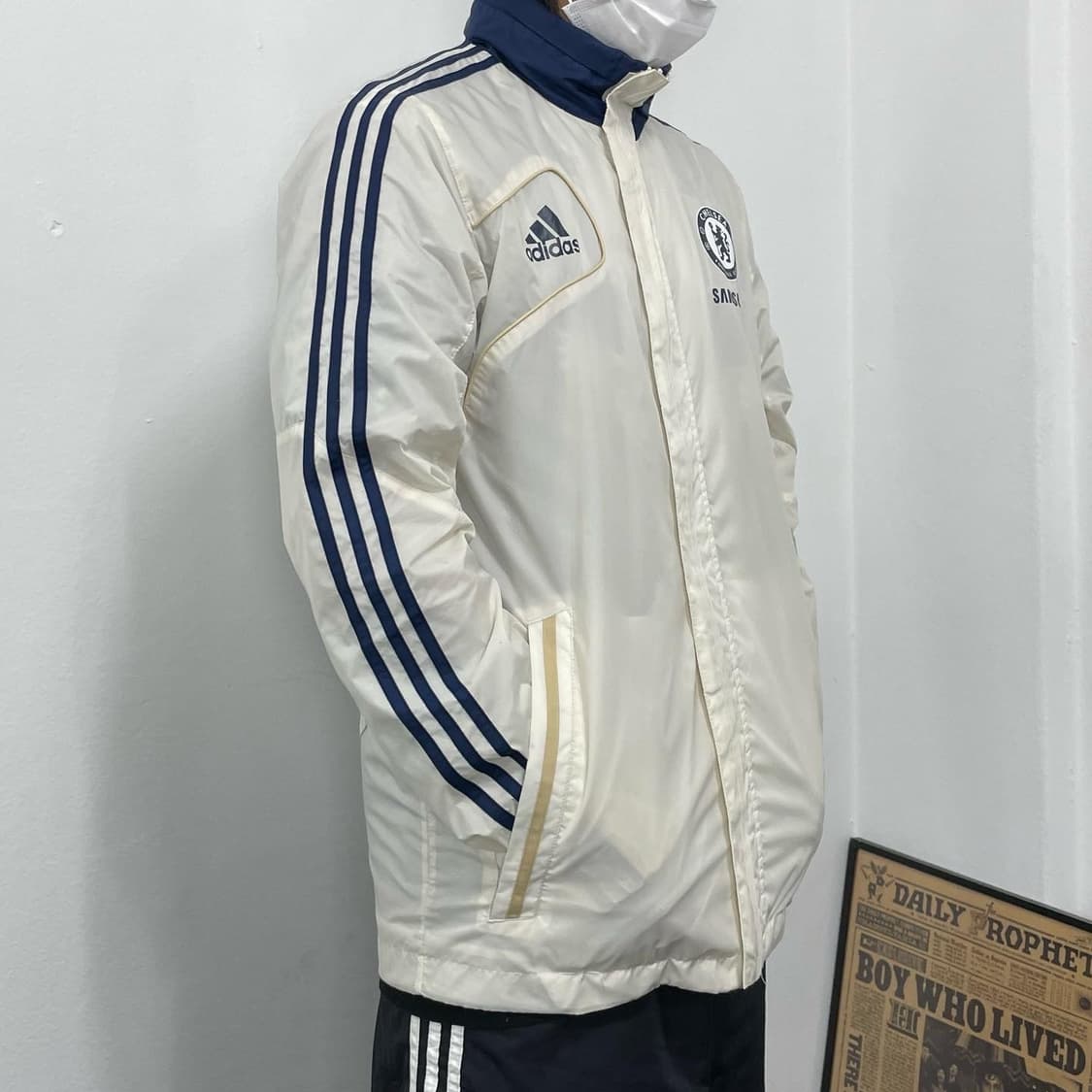 L 아디다스 삼성 첼시 빅로고 바람막이 상품이미지2