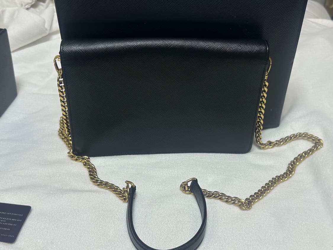 (풀박) 프라다 사피아노 체인 숄더백 블랙 상품이미지4