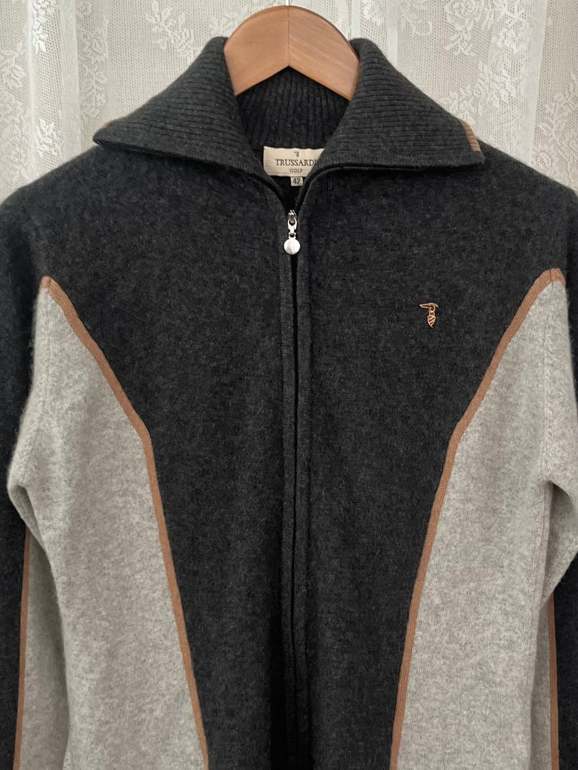 95) 트루사르디 골프 캐시미어 니트 집업 그레이 상품이미지3