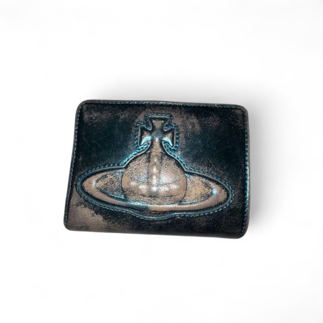 비비안 웨스트우드 메탈릭블루 빈티지 반지갑 상품이미지1