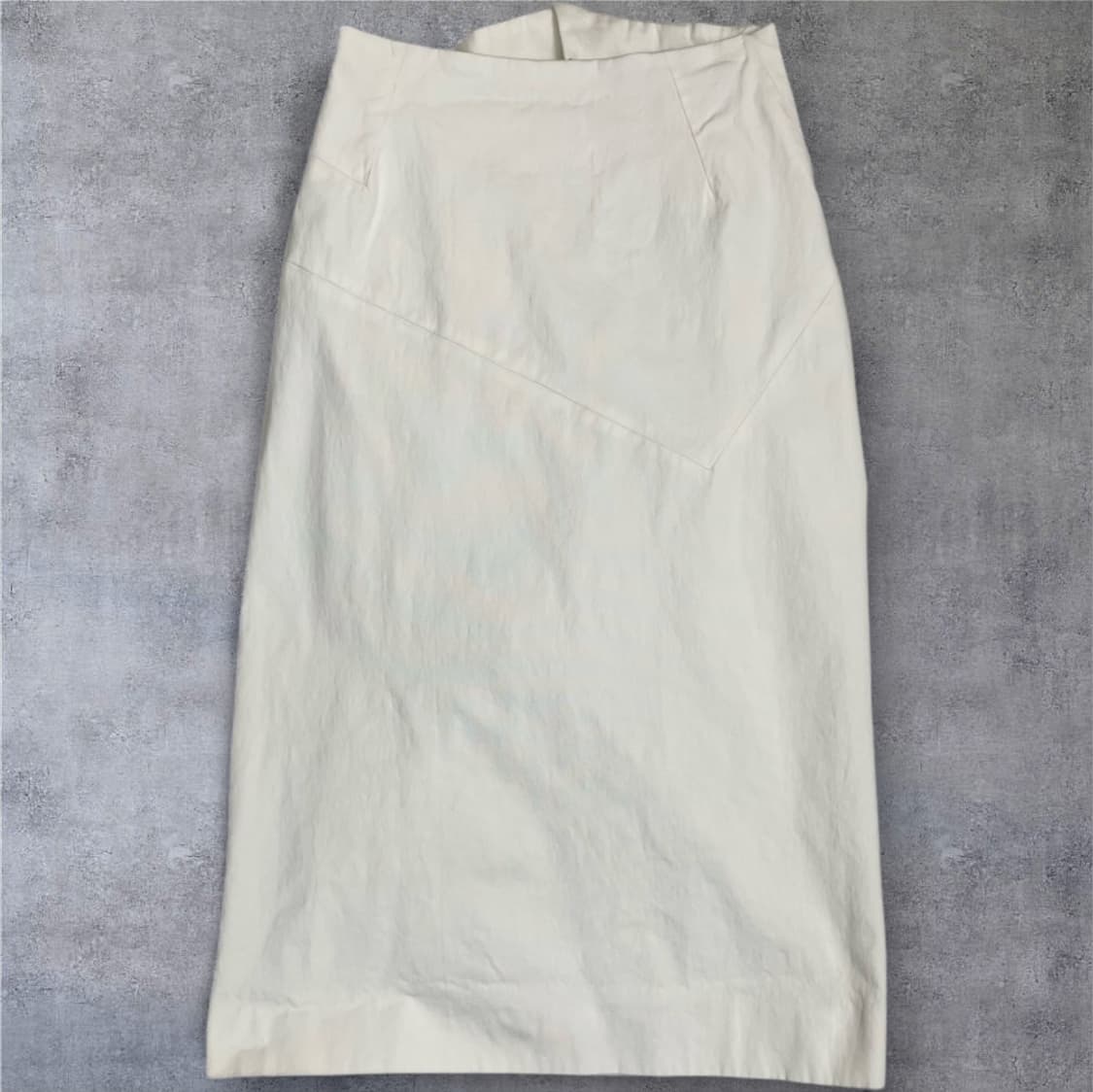 입생로랑 SS2000 비대칭 코튼 미디 스커트 FR38 상품이미지1