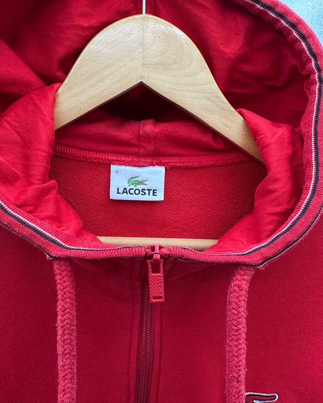 (WOMEN)라코스테 크롭 후드집업-M1445 상품이미지3