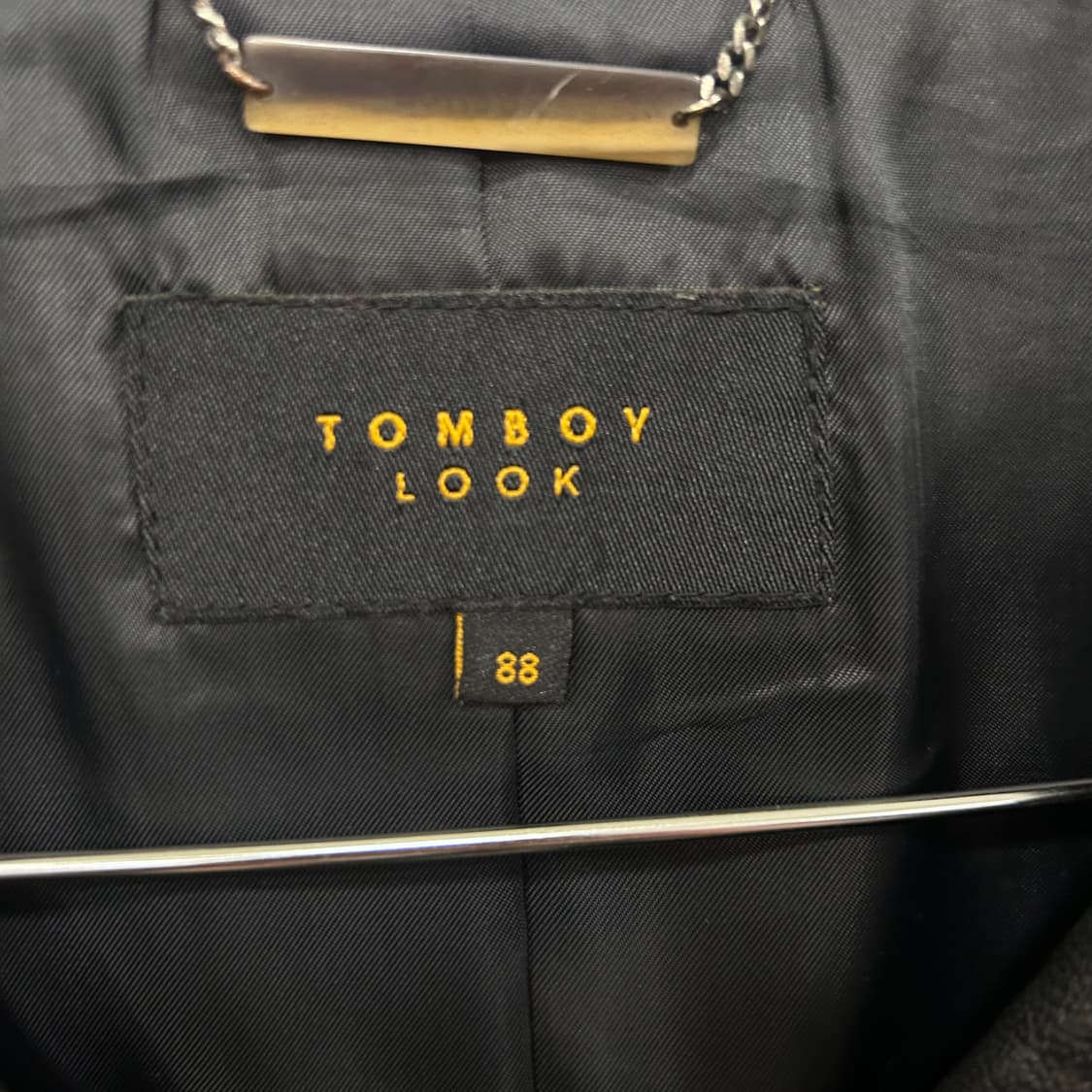 톰보이 램스킨 절개 하이넥 바이커 자켓 상품이미지3