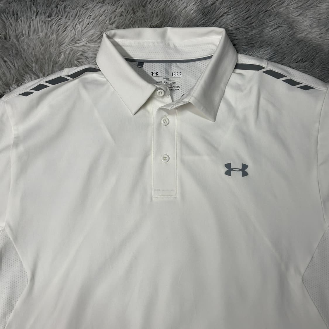 언더아머 기능성 화이트 반팔 L 상품이미지2