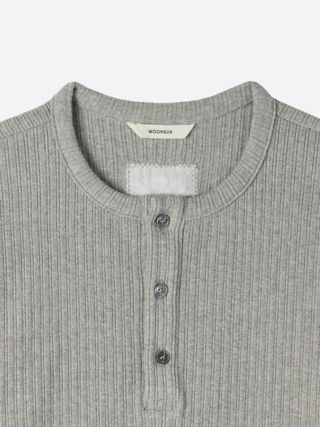 문선 유니섹스 헨리넥 리브드 티셔츠 상품이미지4