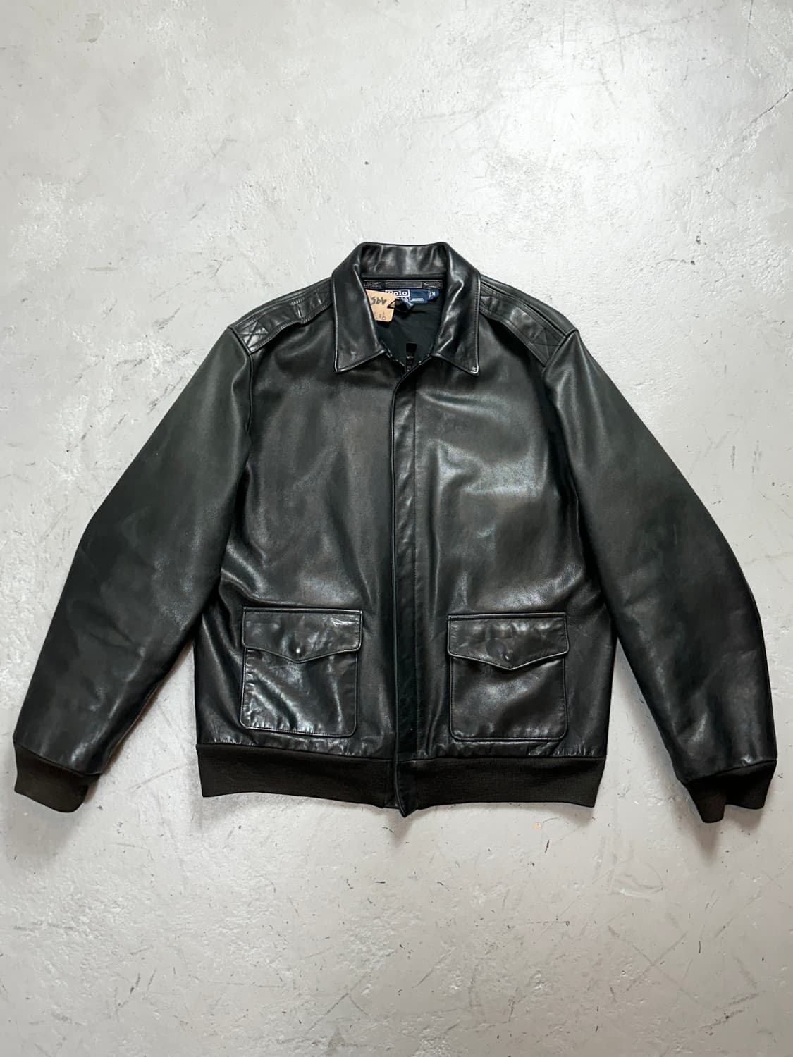 90's 빈티지 폴로 블루라벨 A2 레더 자켓 빈티지 레더 자켓 상품이미지1