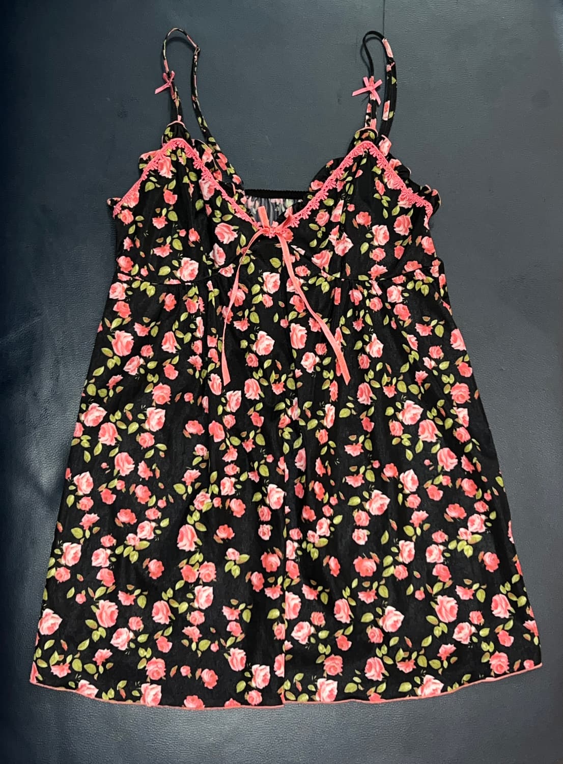 [Vintage] Rose printing satin top (OS) 상품이미지2