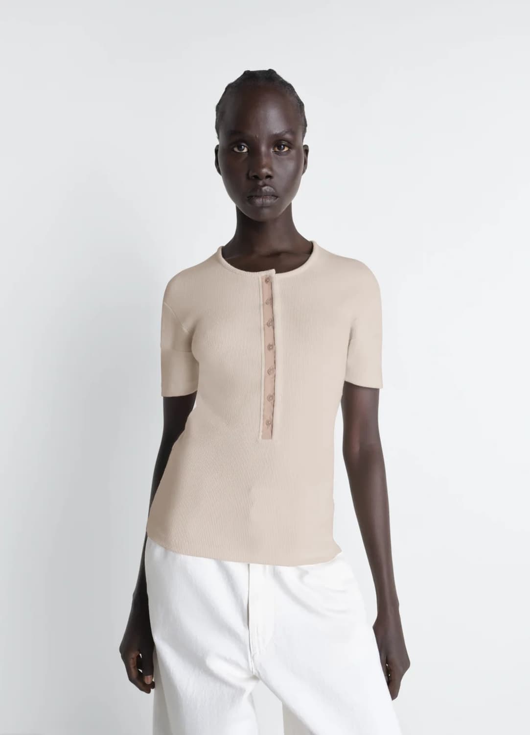 [XS,S,M]르메르 26ss FITTED HENLEY 헨리 니트/세이지 상품이미지1