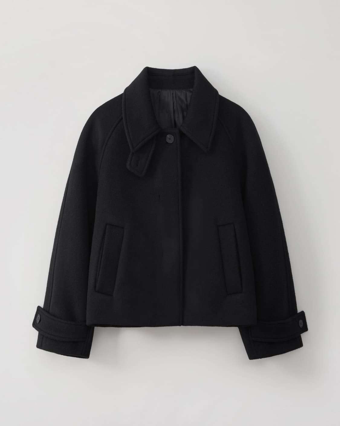 노멜렛 잔느 울 크롭 코트 블랙 상품이미지1