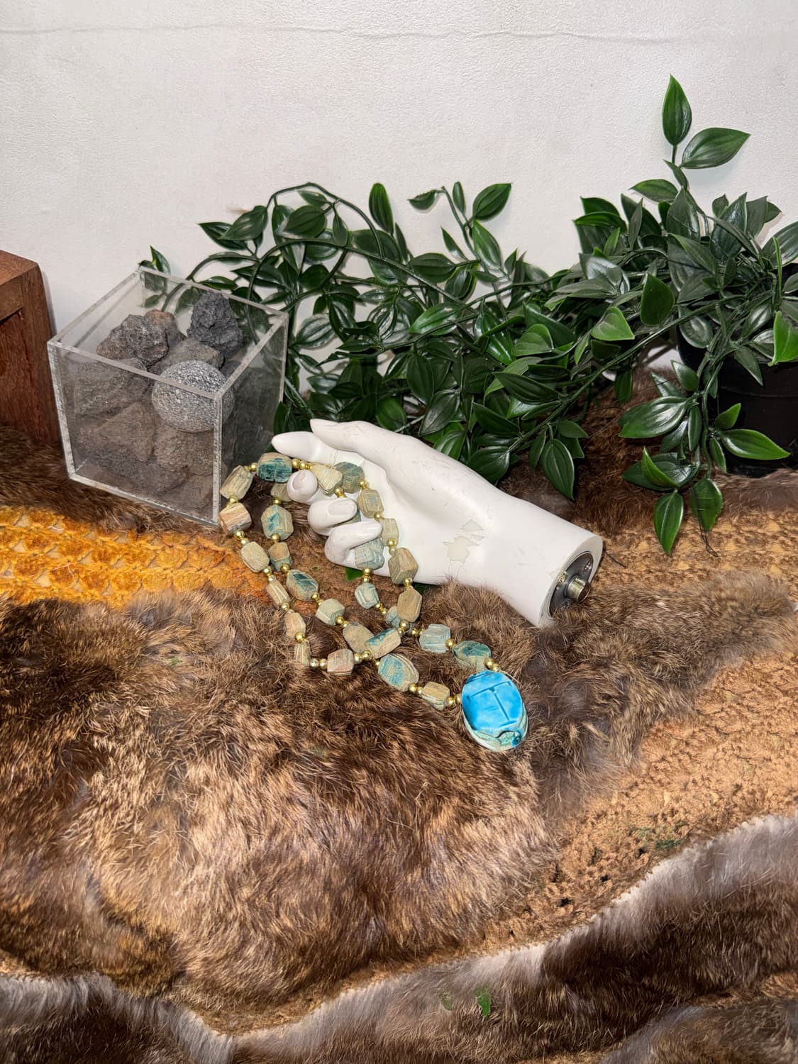 Blue marble gemstone necklace  상품이미지2