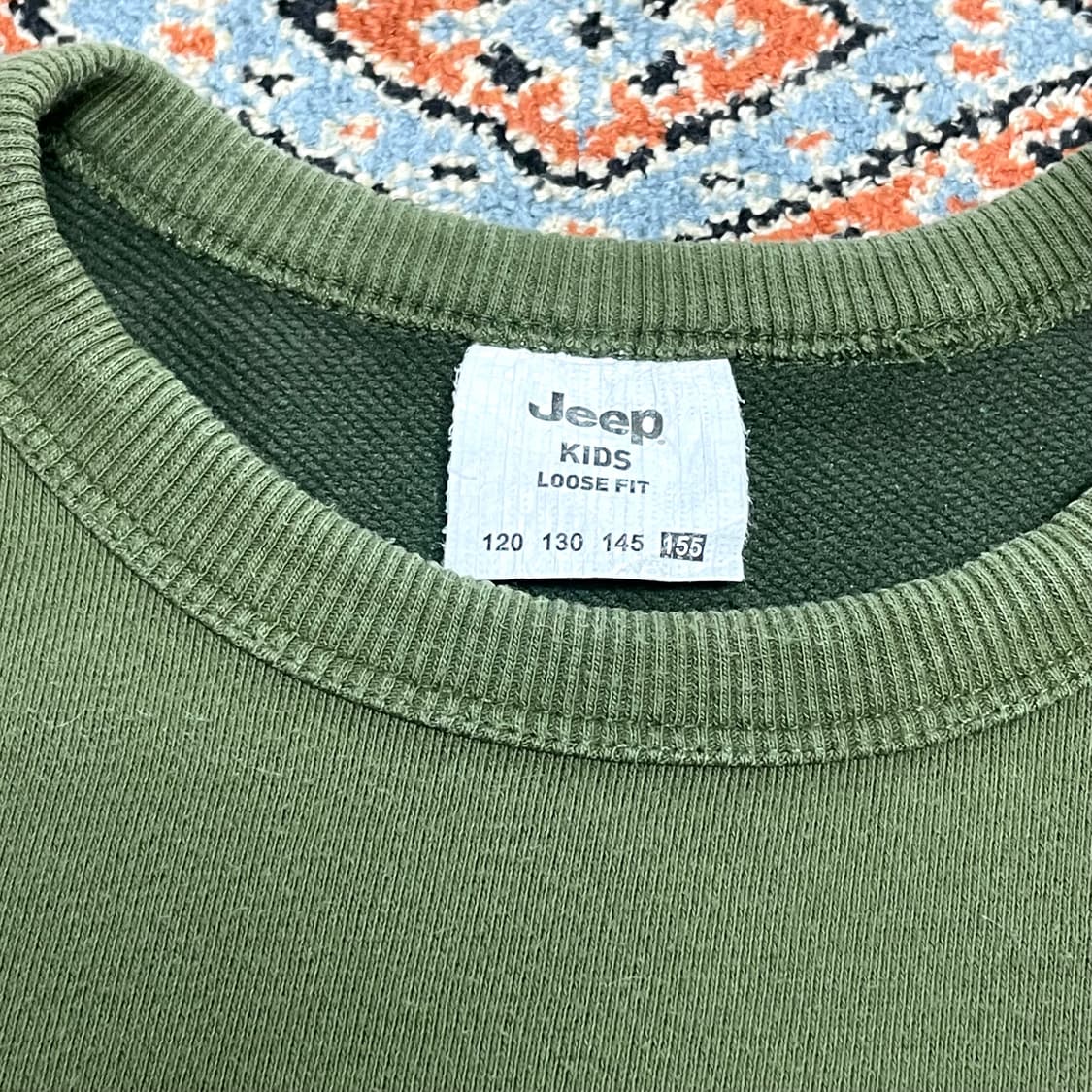 지프 백프린팅 카키 맨투맨 티셔츠 호칭155 상품이미지3