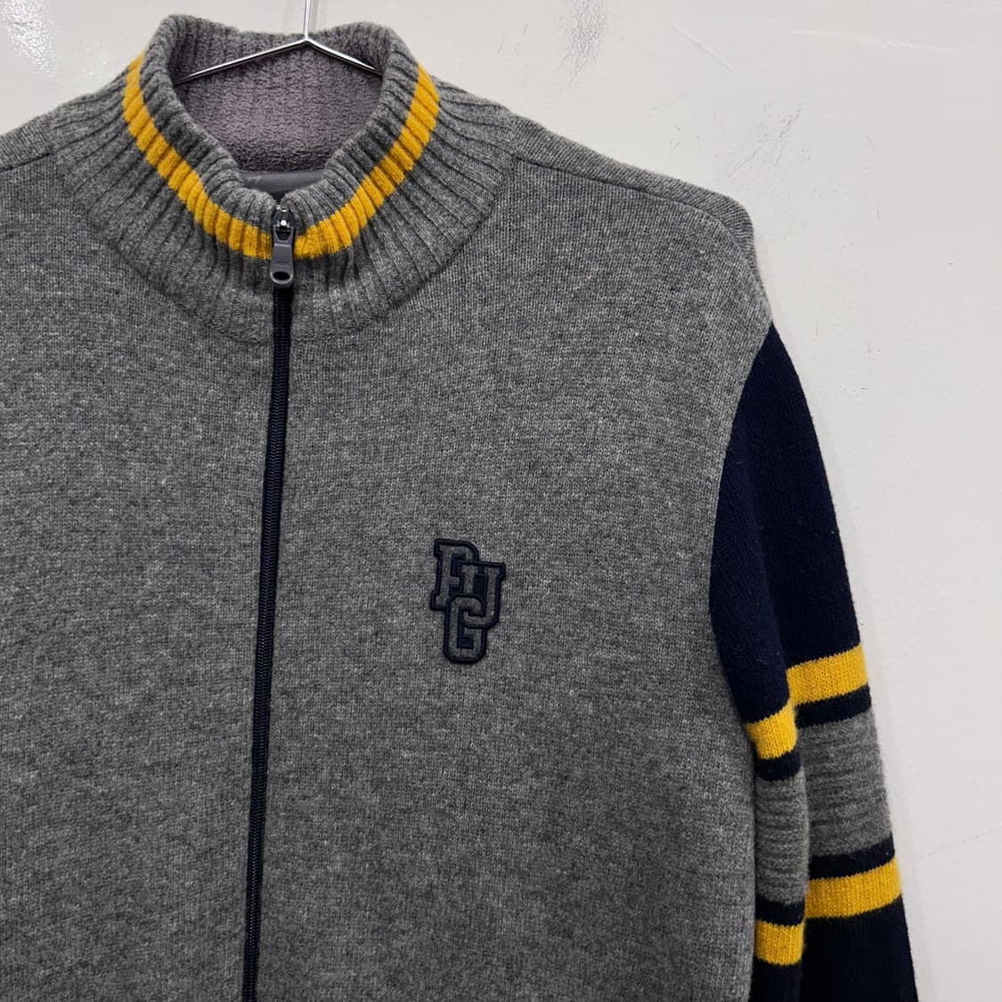 JDX 골프 배색 울 시보리 라운딩 니트집업 상품이미지1