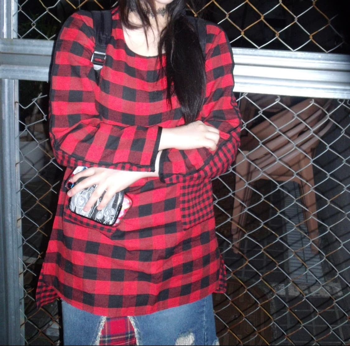 레드 꼼데맛 체크 롱슬리브 상품이미지1