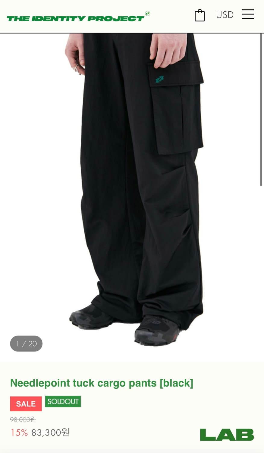 더아이덴티티프로젝트 카고 팬츠 상품이미지1