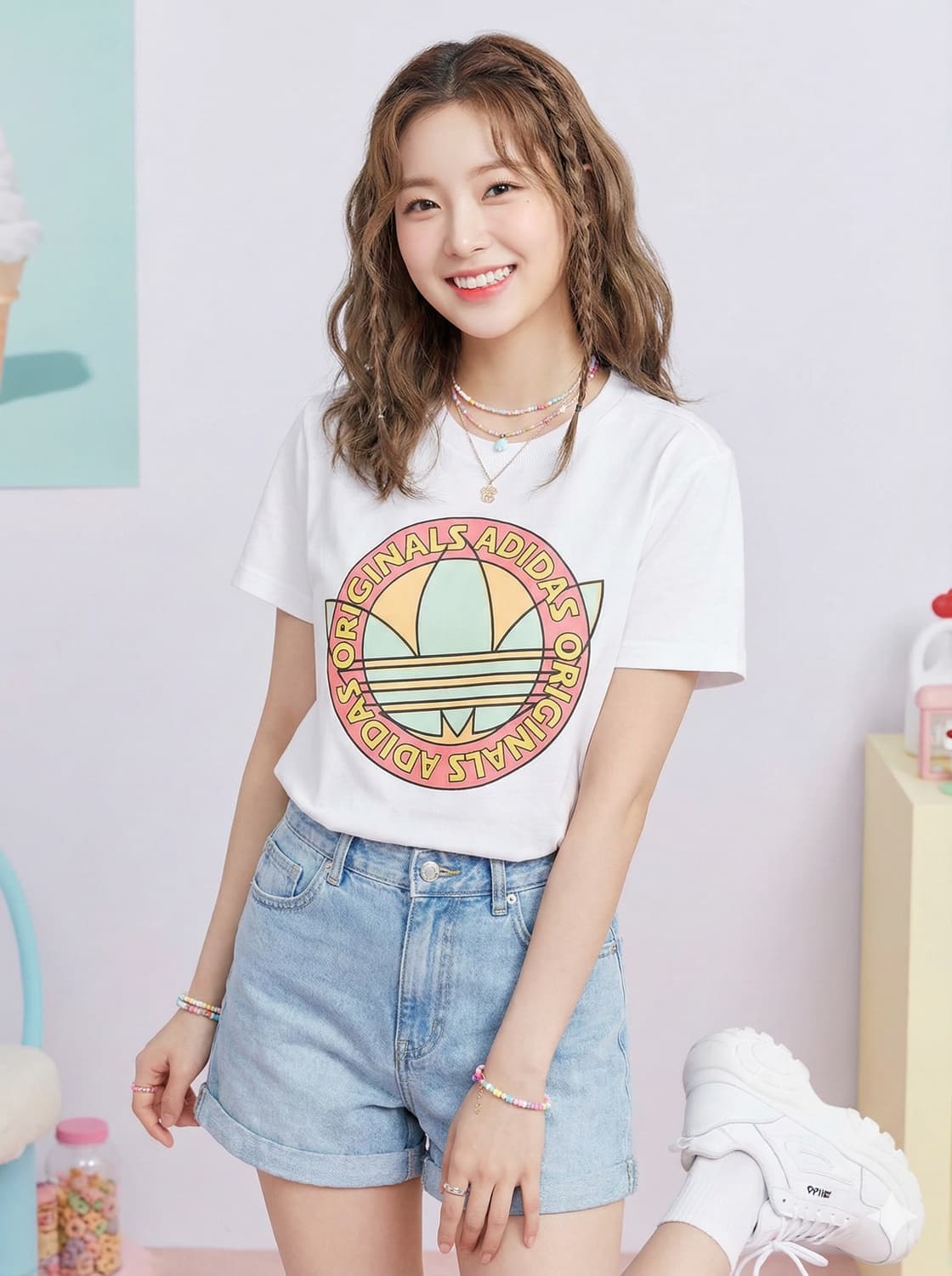 아디다스 오리지널스 서클 빅로고 반팔 티셔츠 상품이미지1