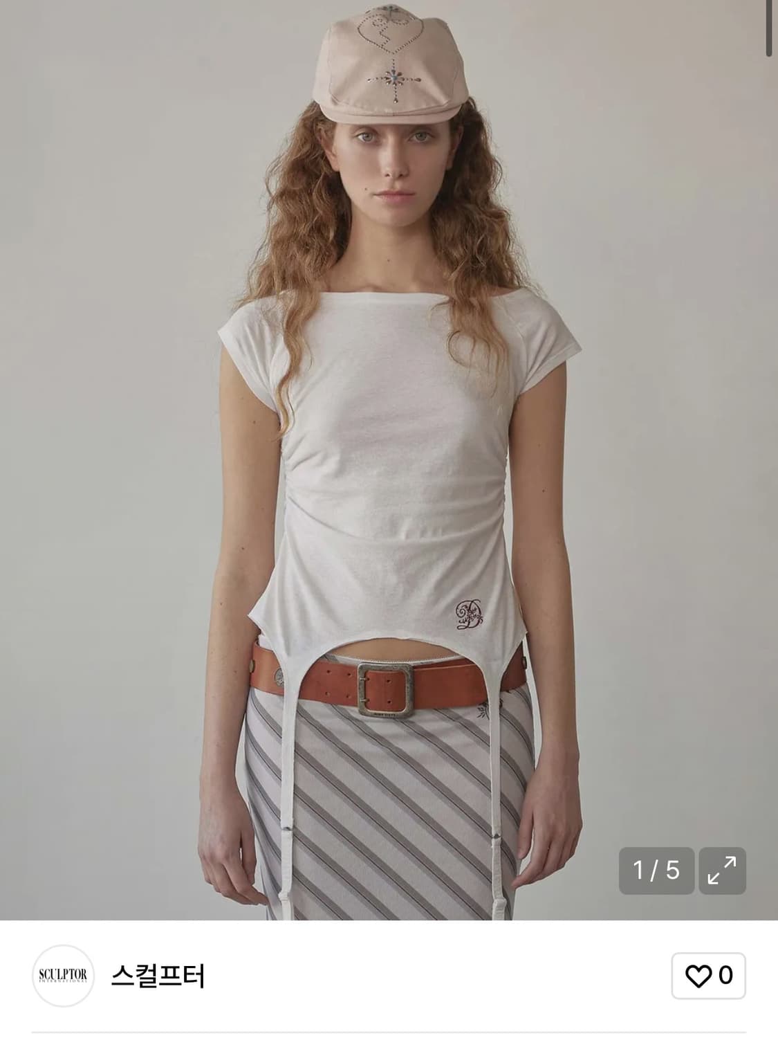 스컬프터 가터벨트 티 화이트 상품이미지1