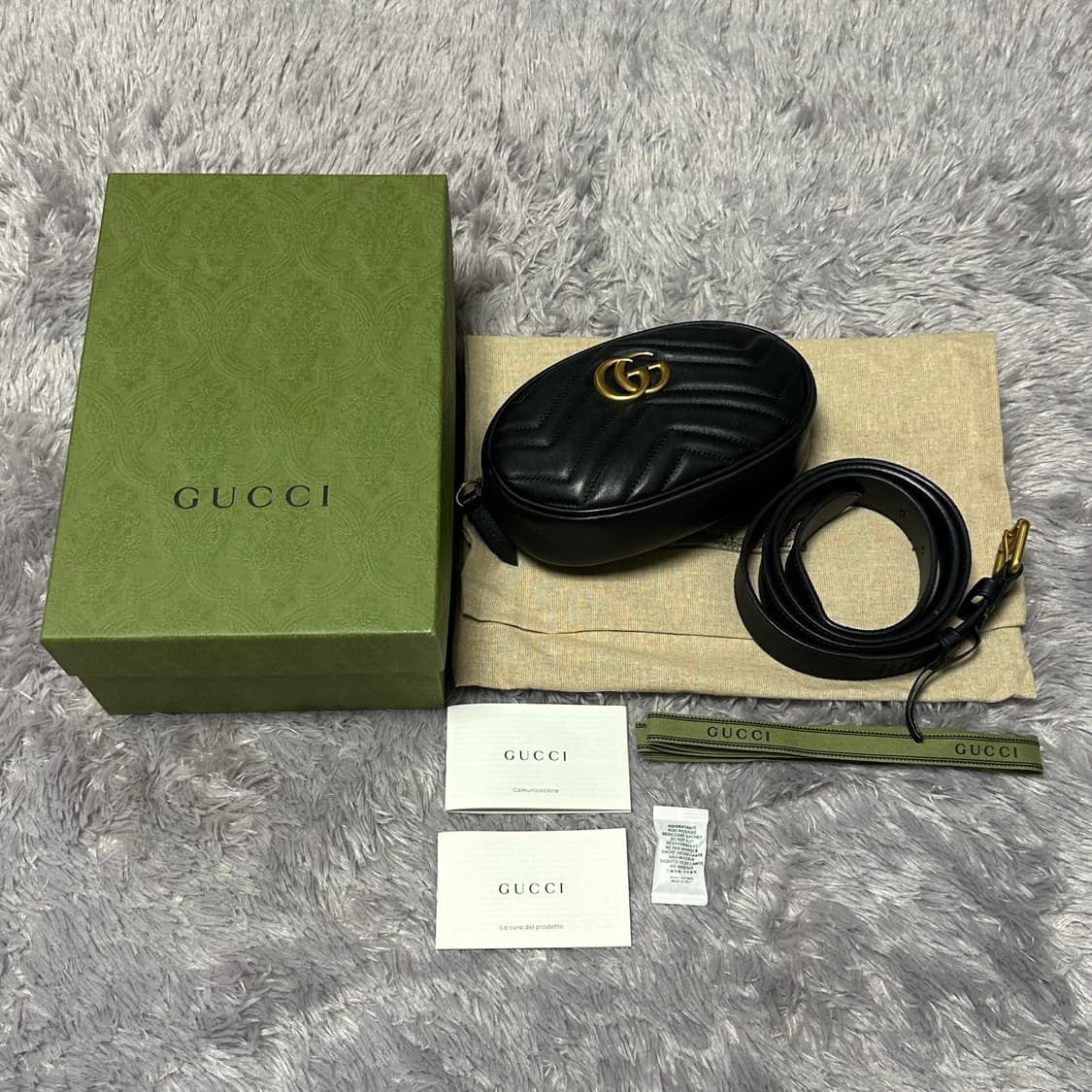 [풀구성] 구찌 GG 마몬트 마틀라세 벨트백 블랙 상품이미지10