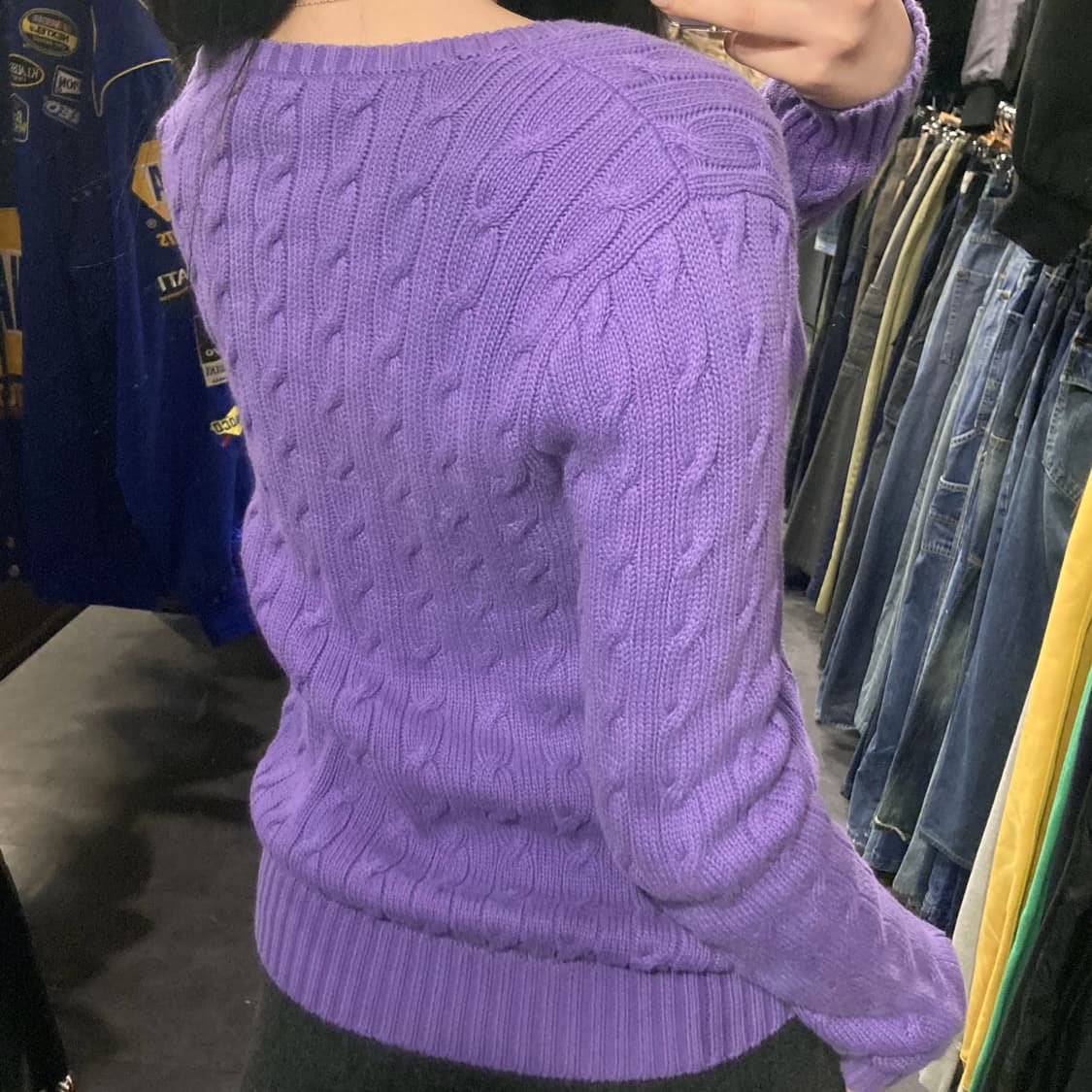 [IM]  폴로 랄프로렌 스포츠 케이블 브이넥 니트 퍼플 상품이미지6