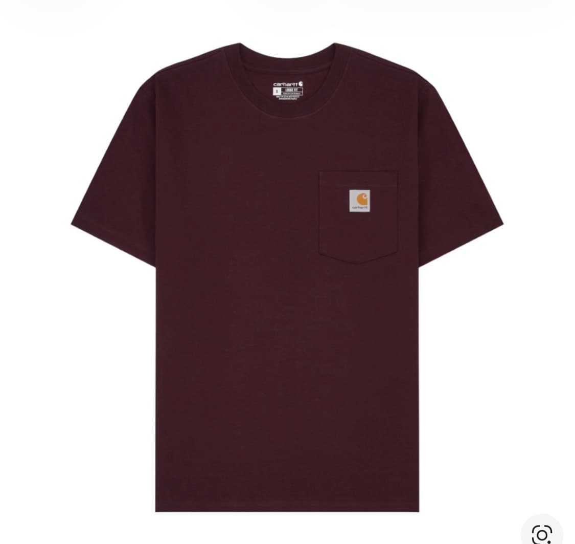 칼하트 루즈 핏 숏슬리브 포켓 반팔티셔츠 포트 버건디 상품이미지1