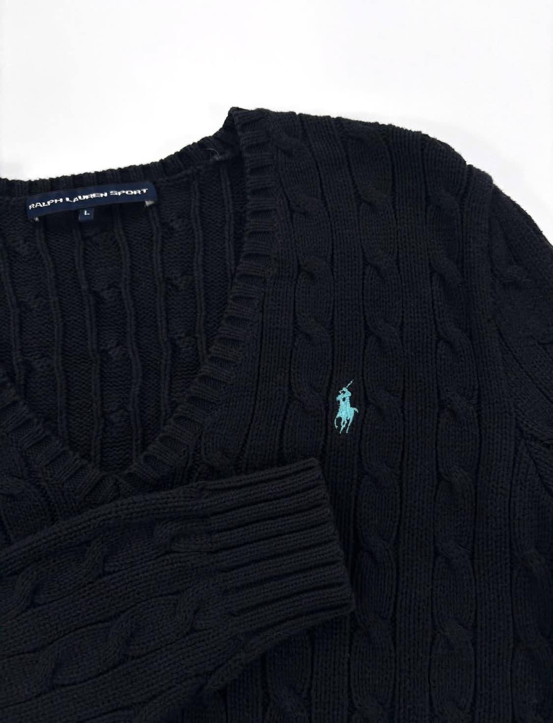 폴로 랄프로렌 여성 블랙 꽈배기 니트  상품이미지2