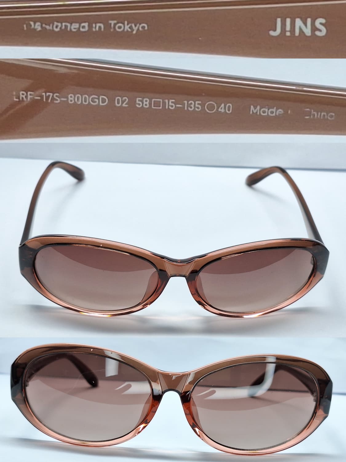 JINS 진스 LRF-17S-800 브라운 오벌형 선글라스 여성용/ 일본 상품이미지7