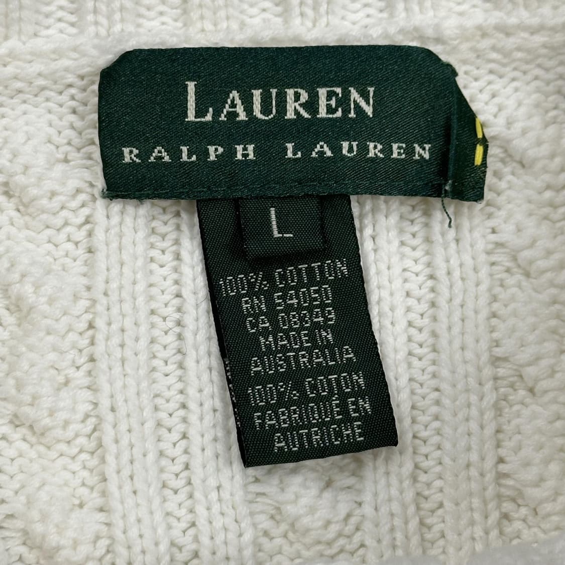 폴로 랄프로렌 RL 화이트 케이블 니트 (L 여성추천) 상품이미지5