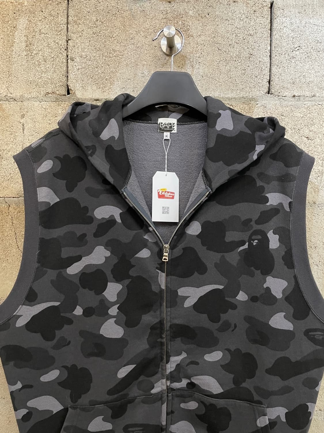 베이프 흑계 카모 후드집업 조끼 상품이미지2