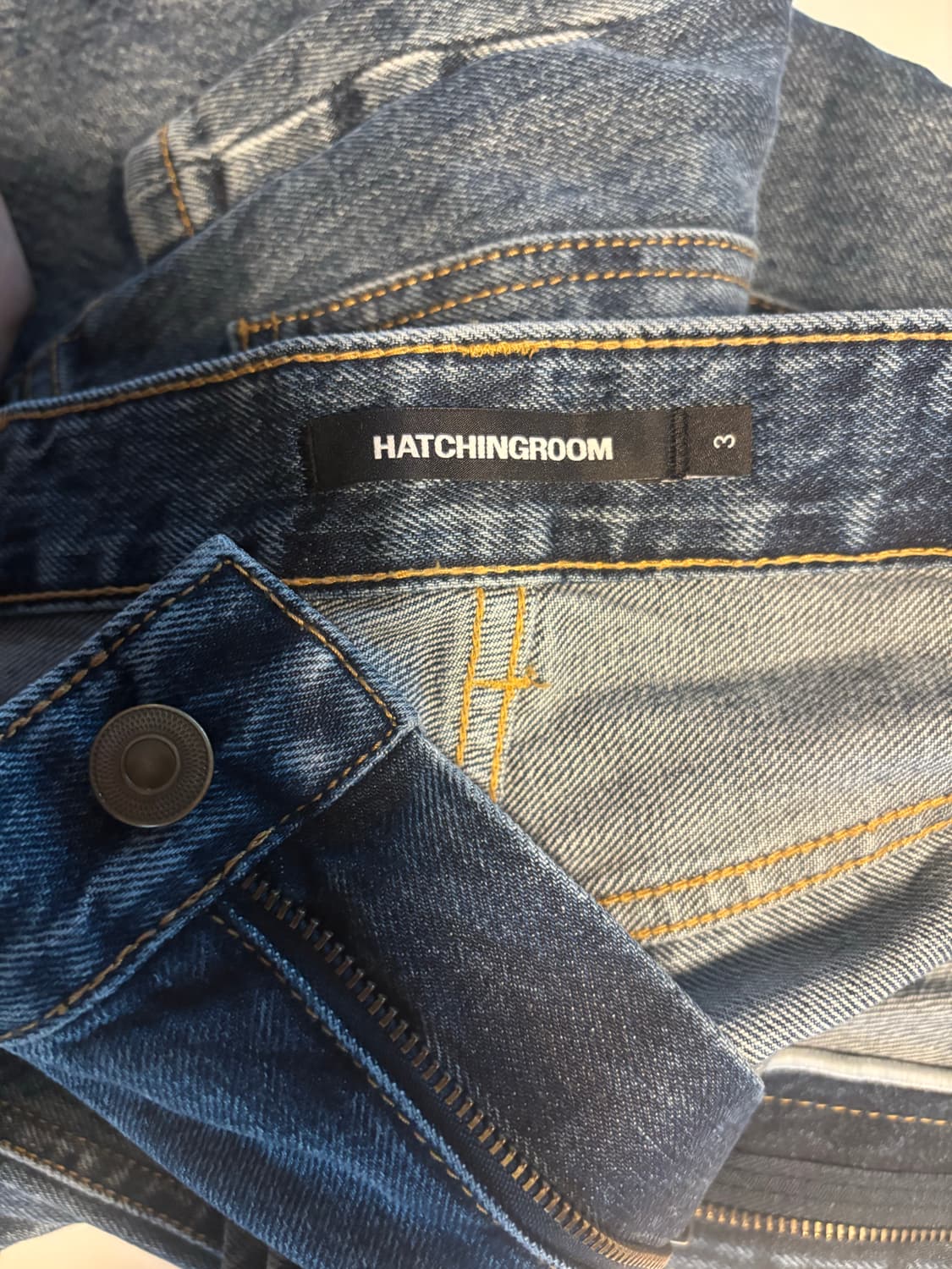 [3사이즈] 해칭룸 와이드 커브진 워시드 블루 상품이미지4