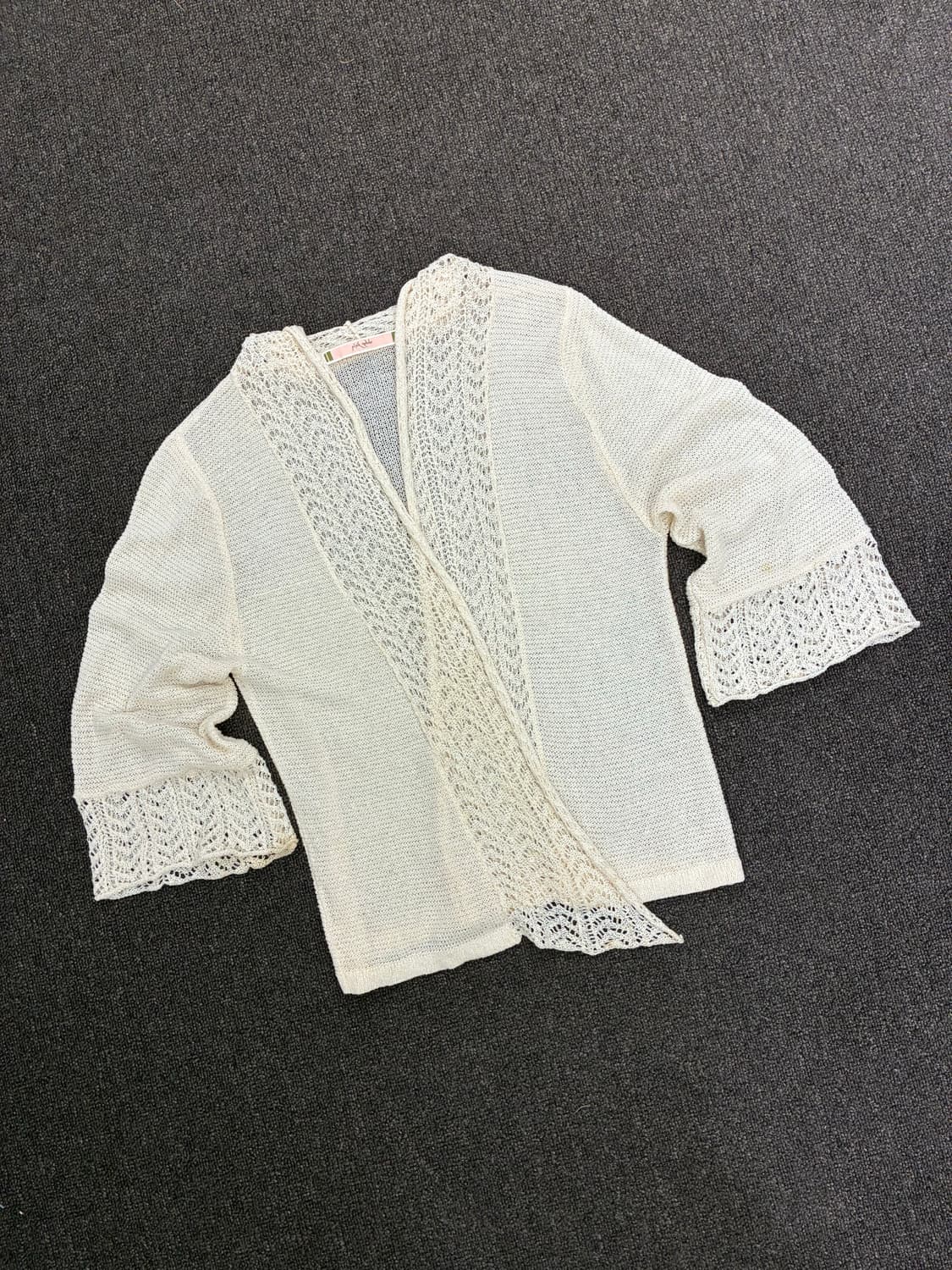 OS)Japanese vintage 여성 펀칭 디테일 니트 가디건(이염) 상품이미지2