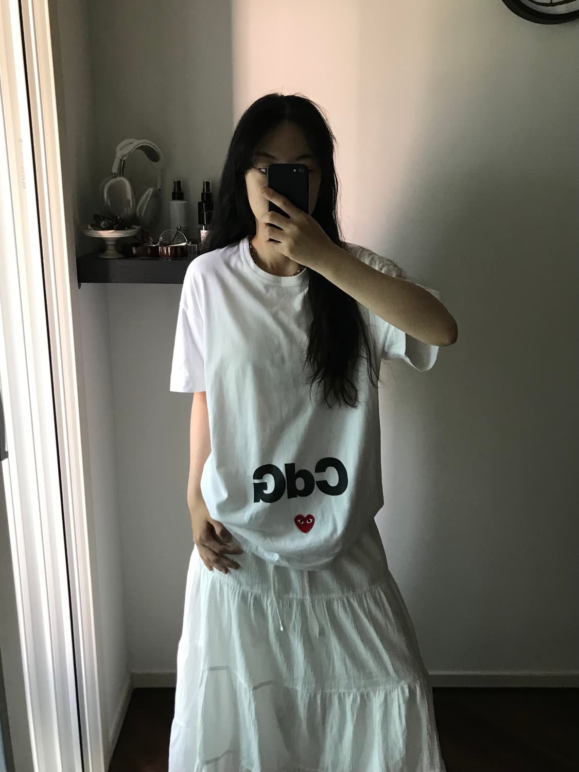 꼼데가르송 CDG 로고 화이트 반팔티 상품이미지4