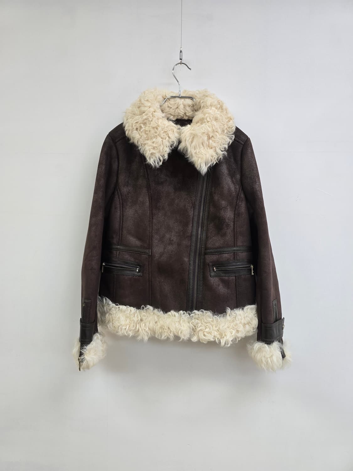 오야니 양털 양가죽 무스탕 집업 상품이미지2