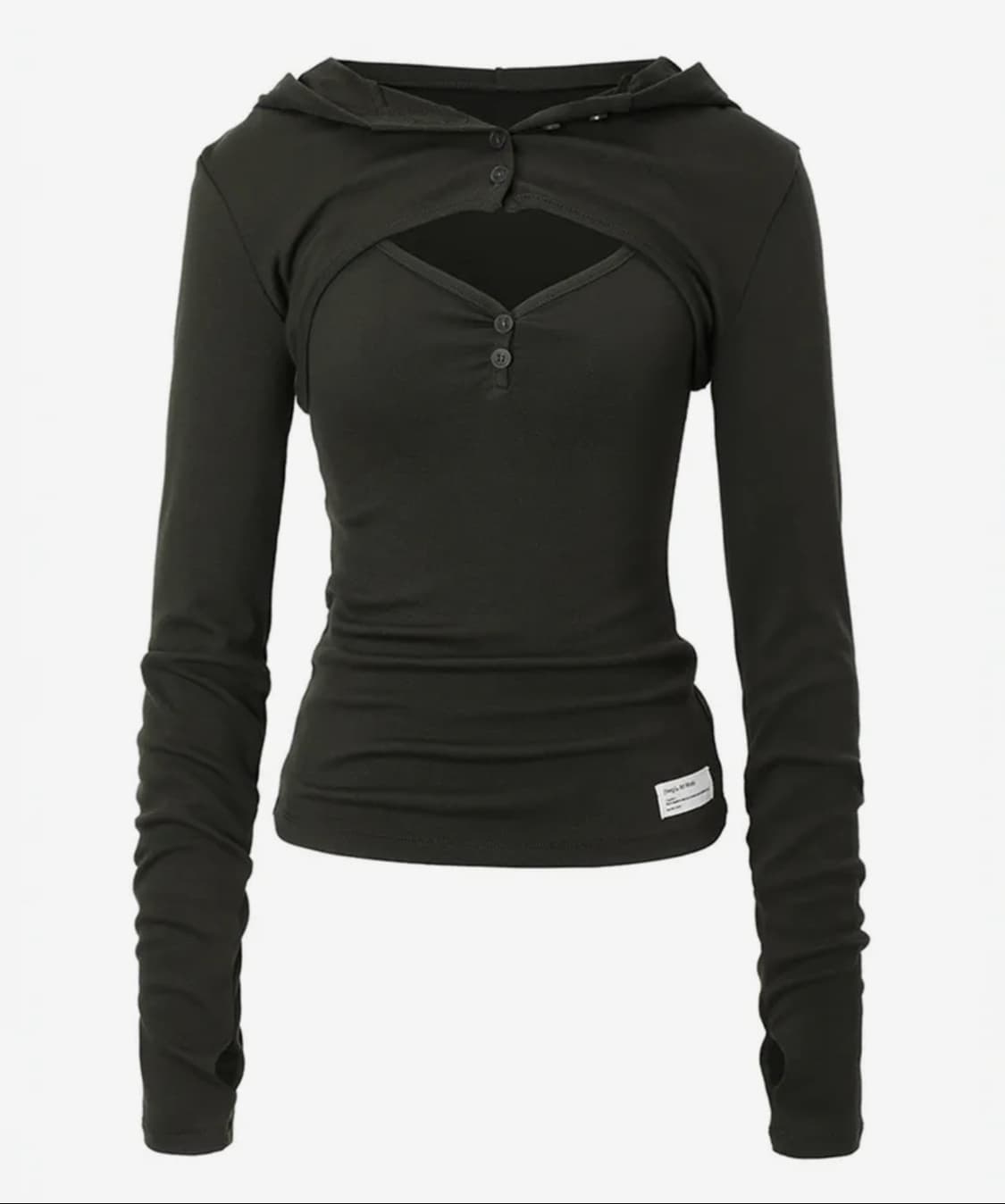 이네기 올리브 버튼 워머 후드 세트 카키 상품이미지1