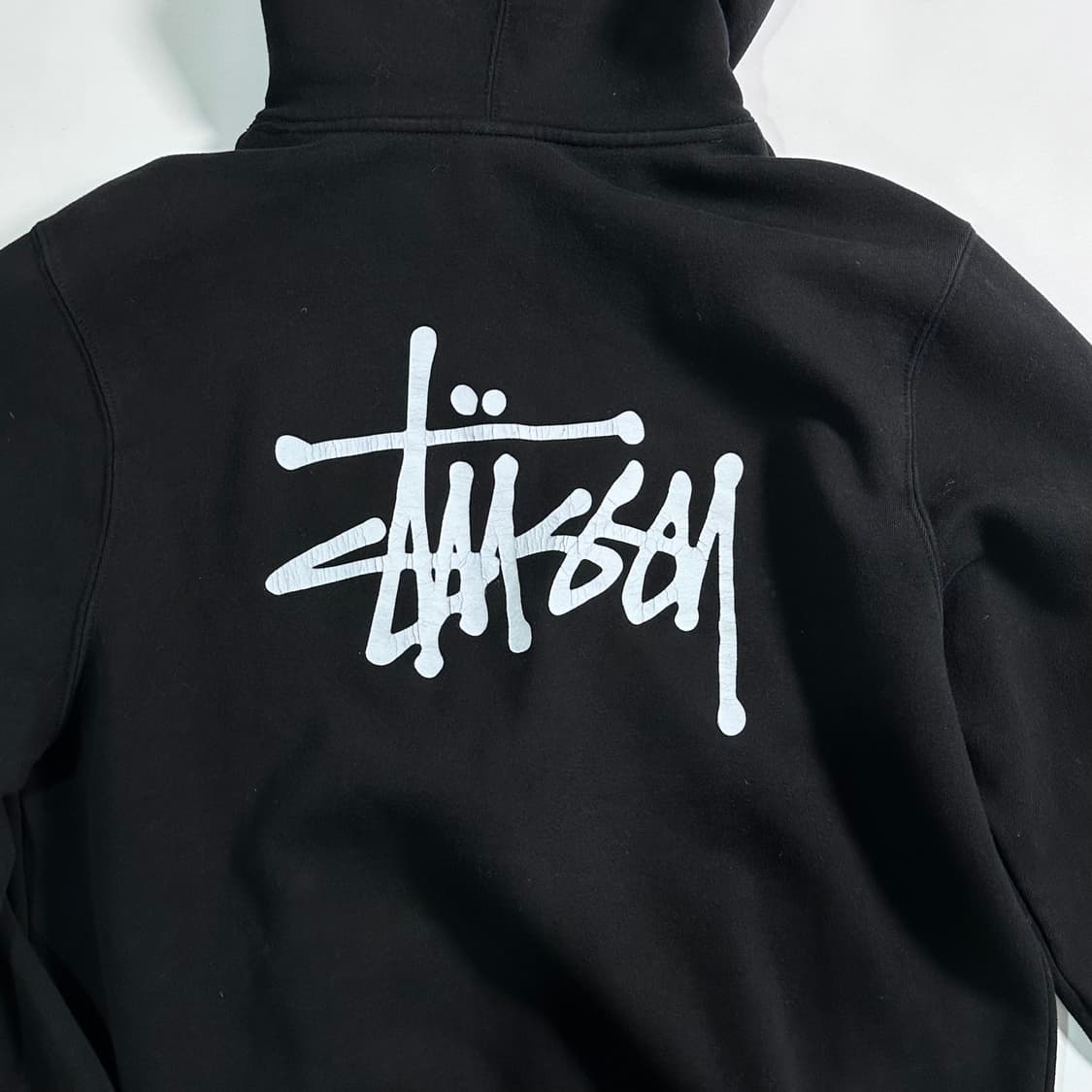 스투시 블랙 스탁로고 후드티  상품이미지5