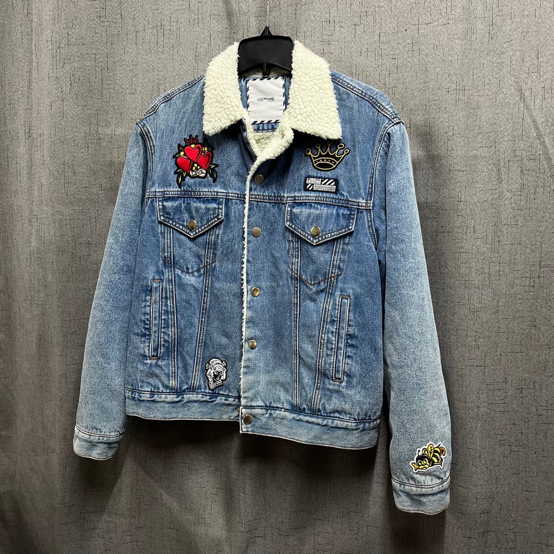 [Y2K] 에드하디 타이거 자수 셰르파 데님 자켓 상품이미지3