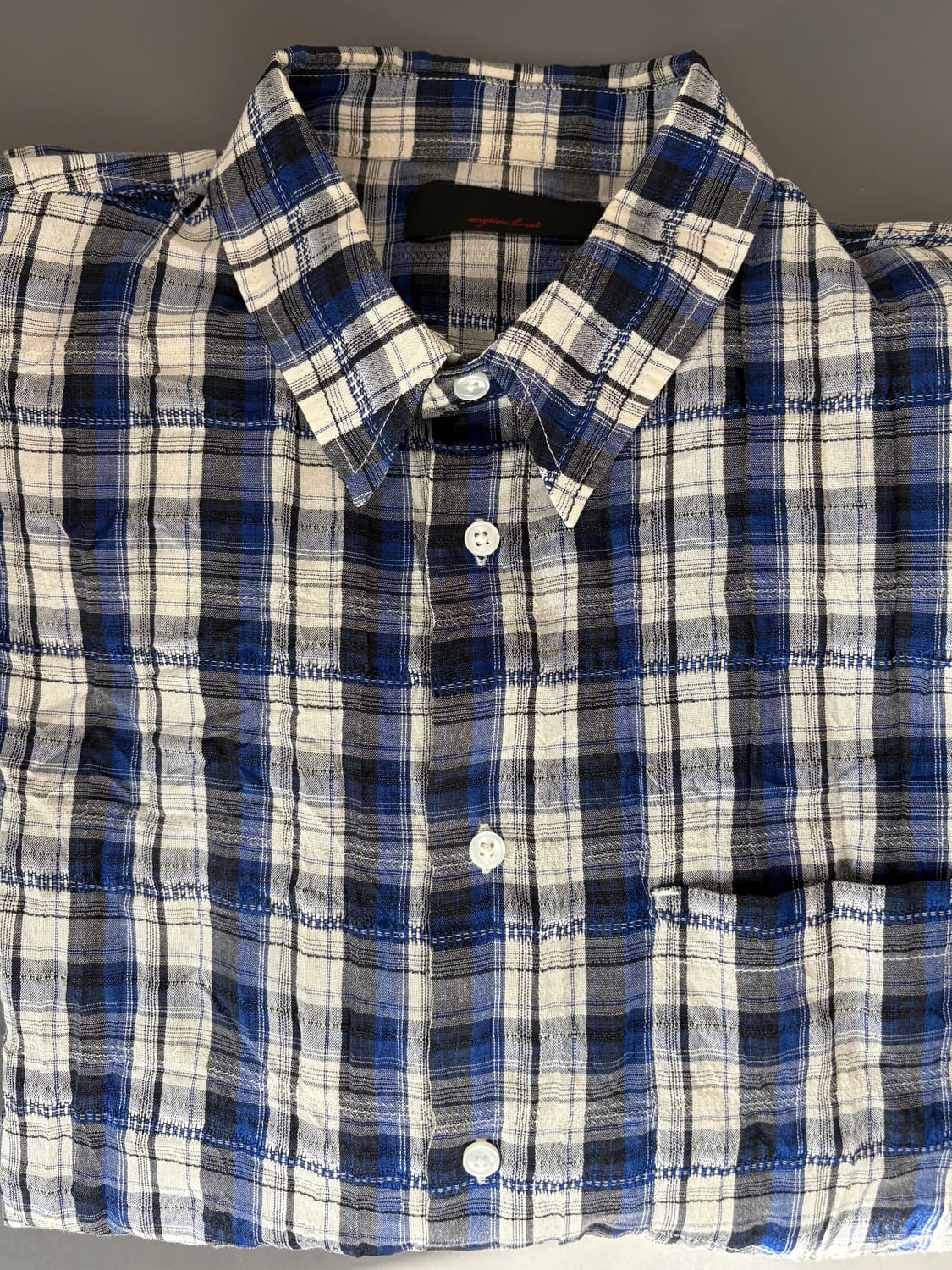 애니타임로릭 아이리스 체크셔츠 블루 M 상품이미지5