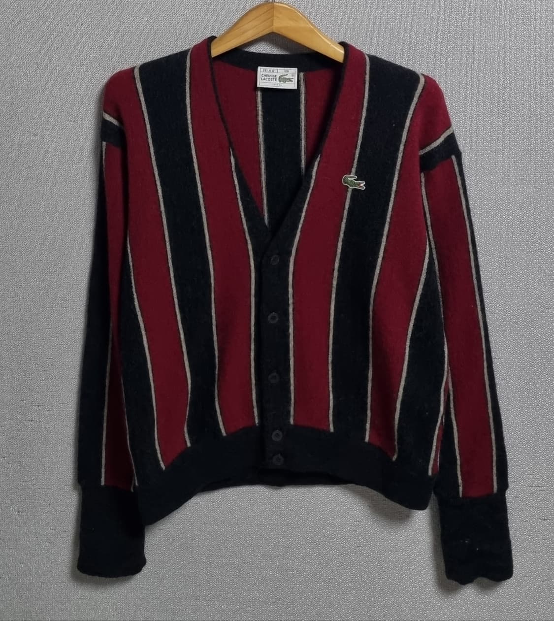 L (77) 라코스테 빈티지 울100% 니트 가디건 상품이미지1