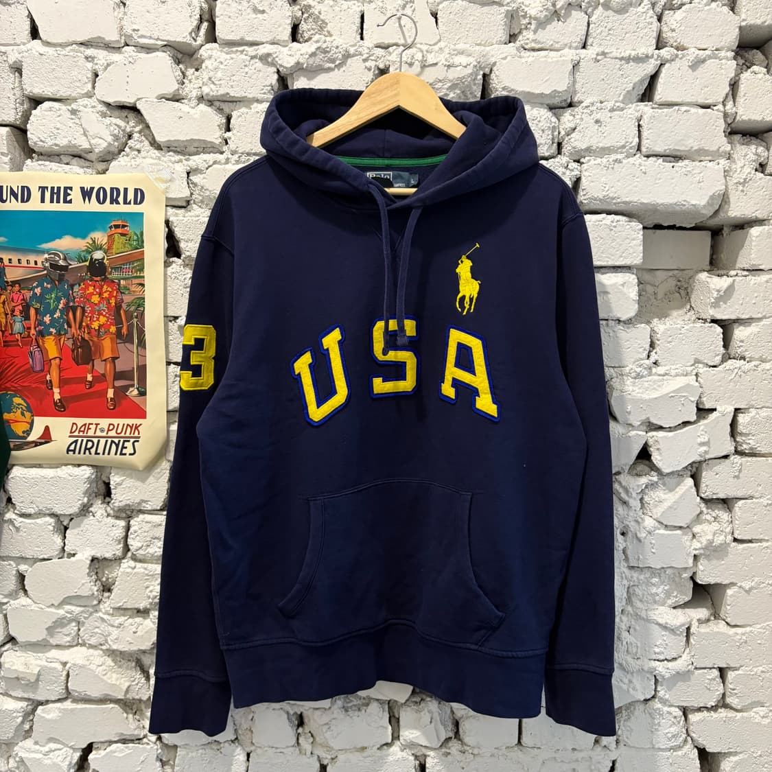 90s 폴로 빅포니3 USA 빅로고 후드 상품이미지1