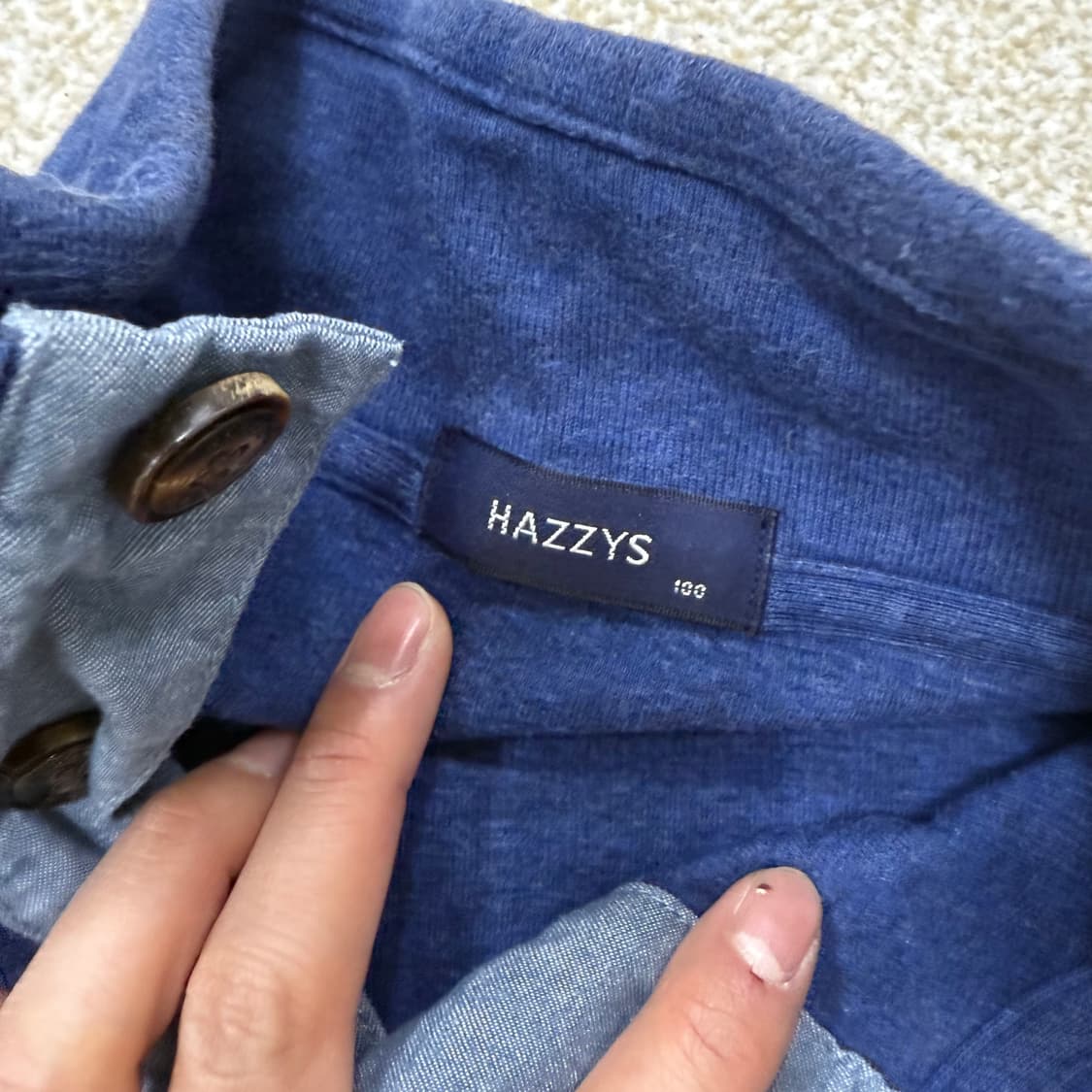 [100] 헤지스 네이비 하프집업 맨투맨 1229T2 상품이미지4