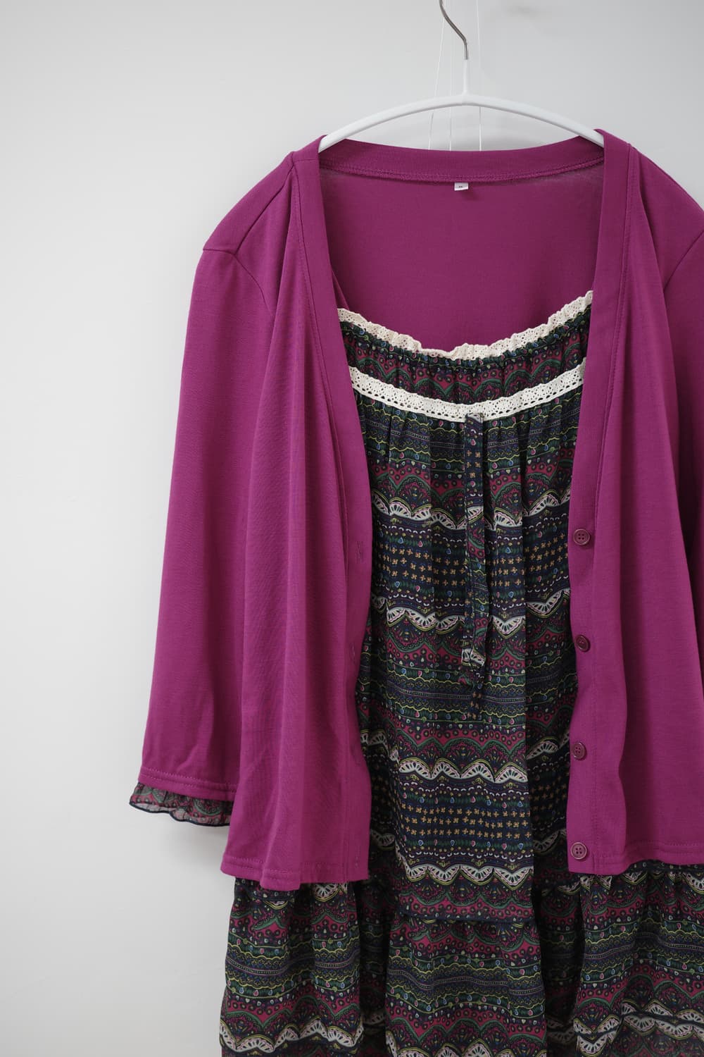 Larered purple pink sleeve tee 상품이미지5