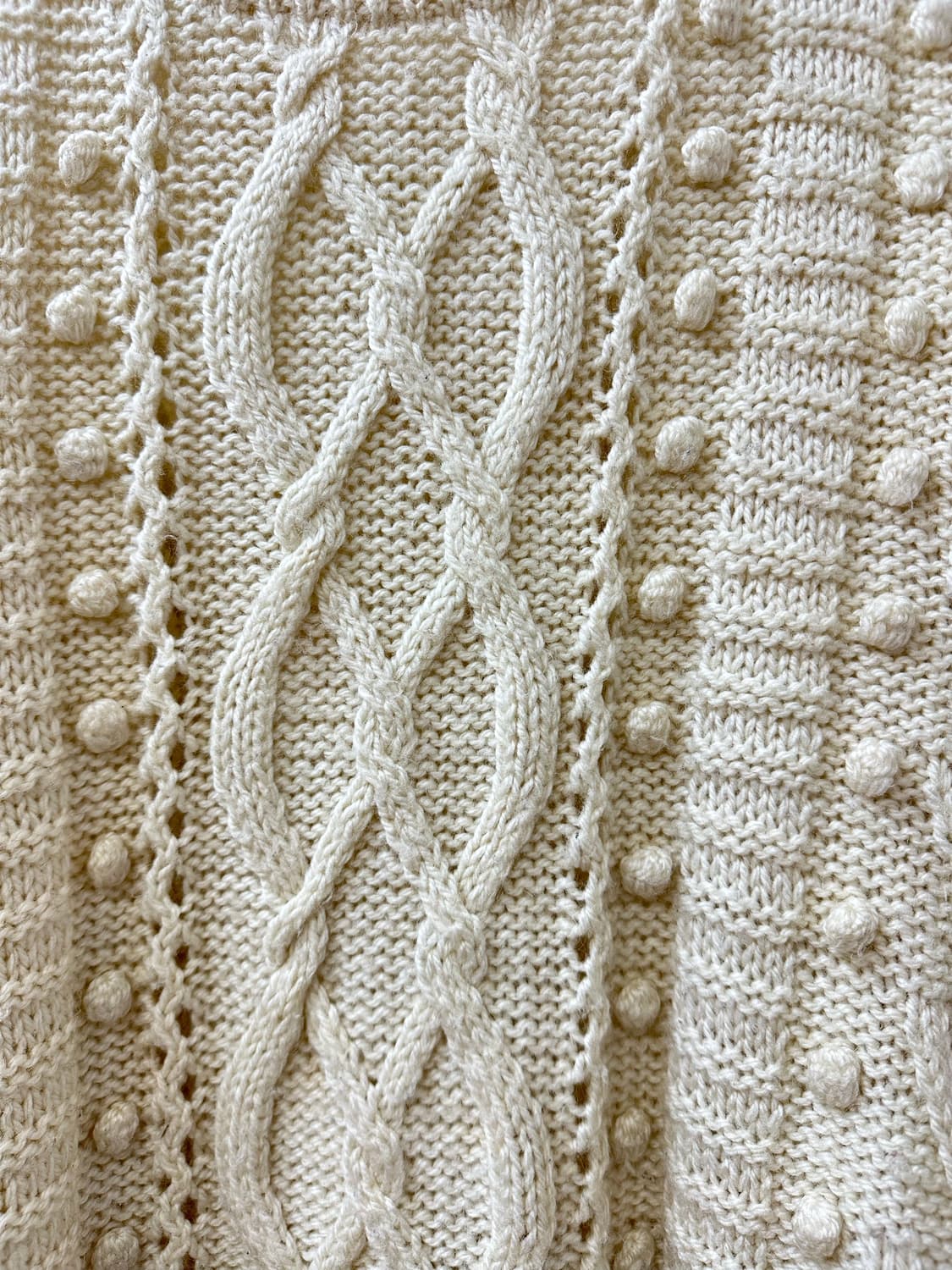 일본빈티지 방울 폼폼이 케이블 디테일 스웨터 니트 상품이미지3