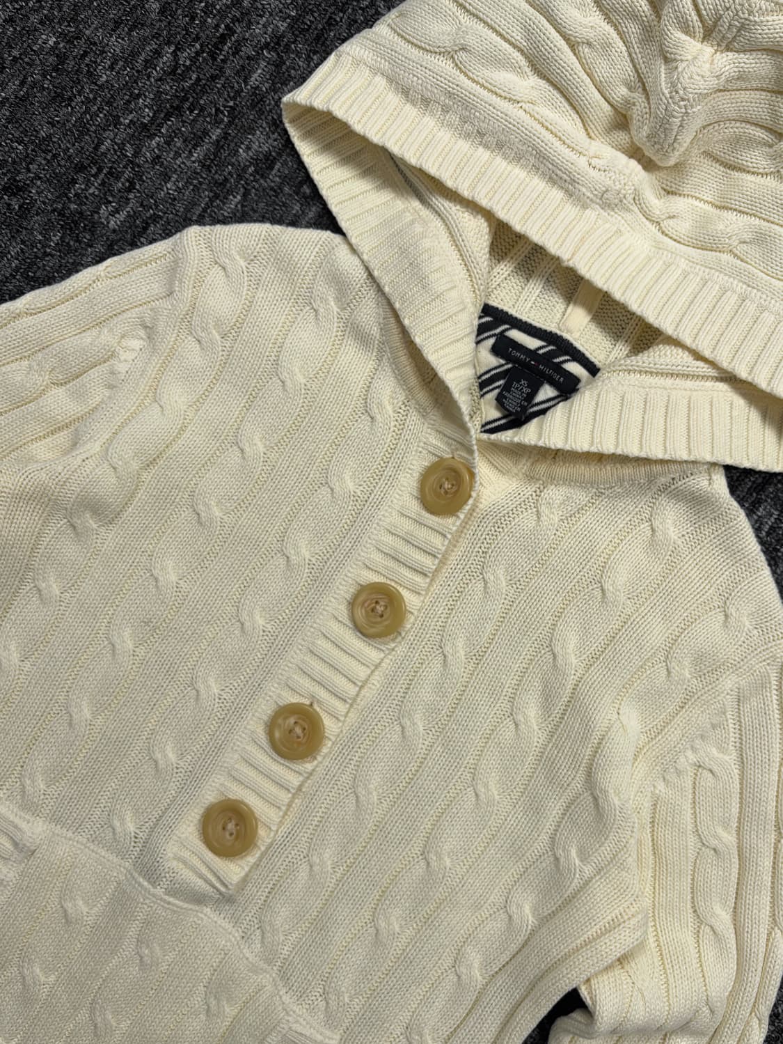 타미힐피거 아이보리 니트 후드 상품이미지5