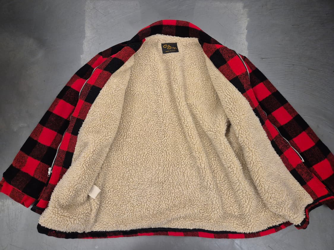 90s Cal craft 버팔로체크 쉐르파 자켓 상품이미지4