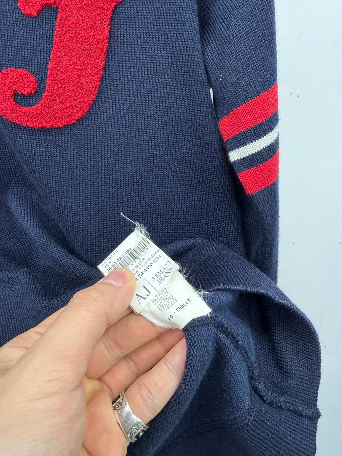 90s AJ Italy — Letterman Patch Knit 상품이미지8