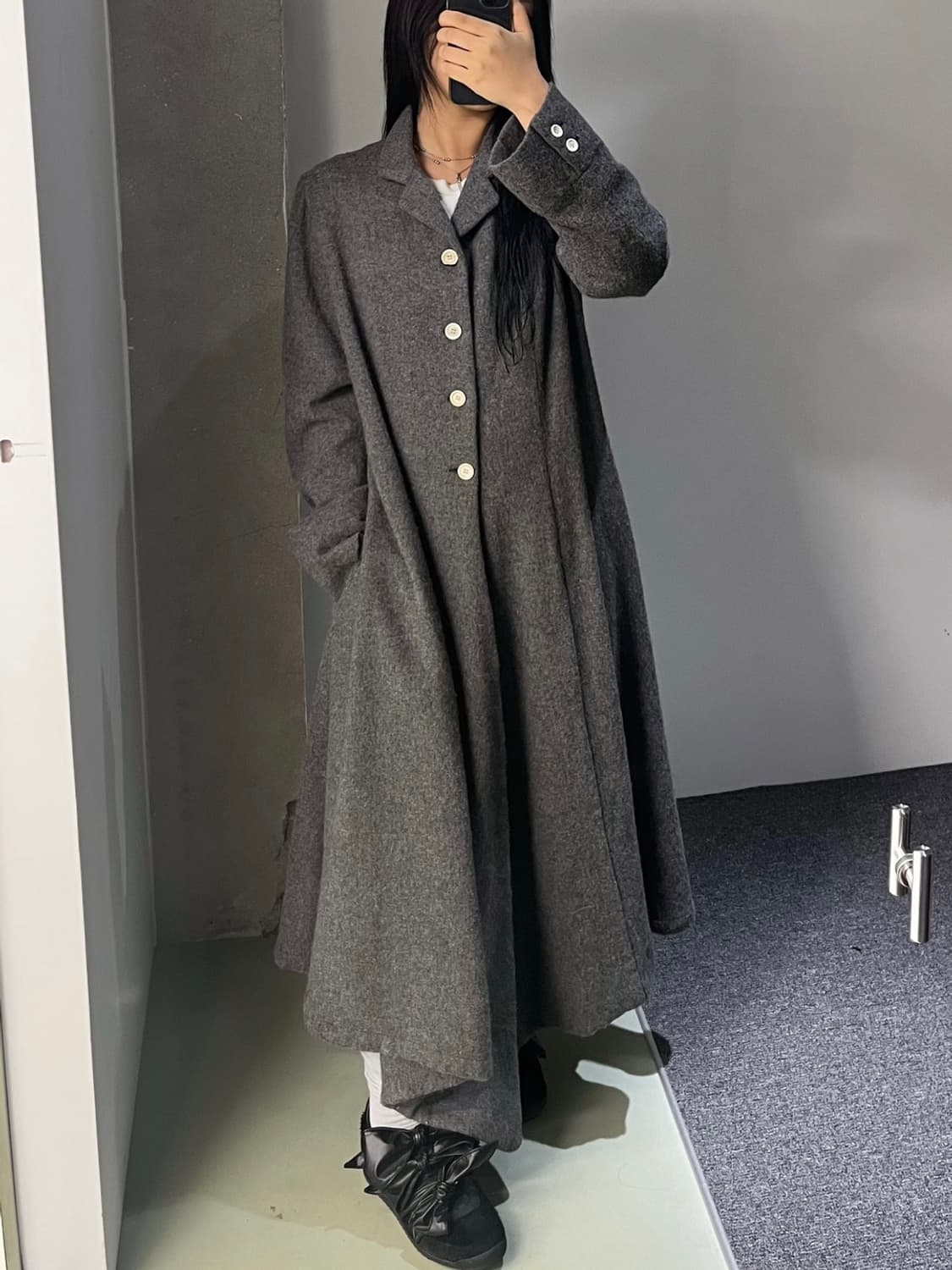 꼼데가르송 이탈리아 made 울 롱 코트 상품이미지3